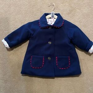 Little Me Baby Girls Bow Wool Jacket